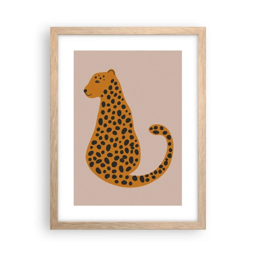 Poster in light oak frame - Leopard Print Is Fashionable - 30x40 cm