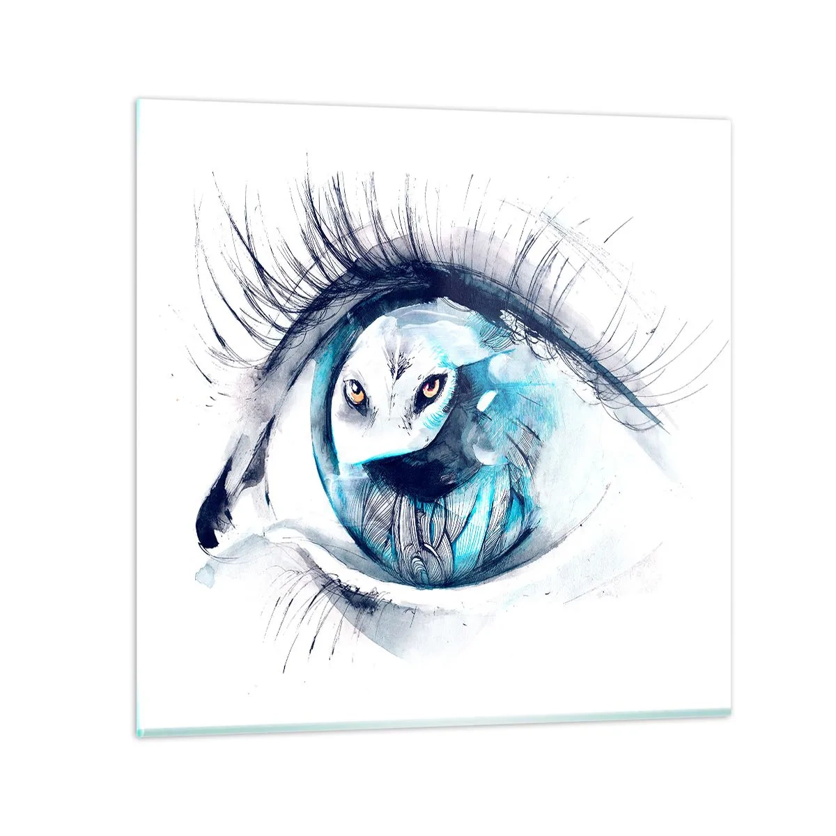 Glass picture - Eye to Eye with Wilderness - 30x30 cm