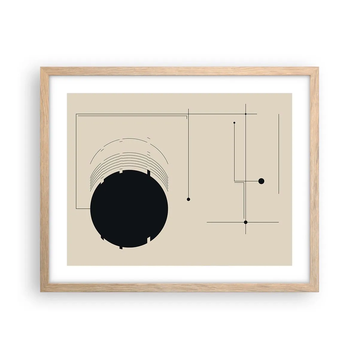 Poster in light oak frame - Springy and Dynamic Composition - 50x40 cm