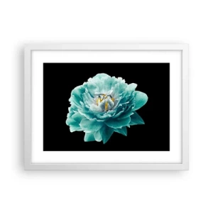 Poster in white frmae - Blue and Gold Petals - 40x30 cm