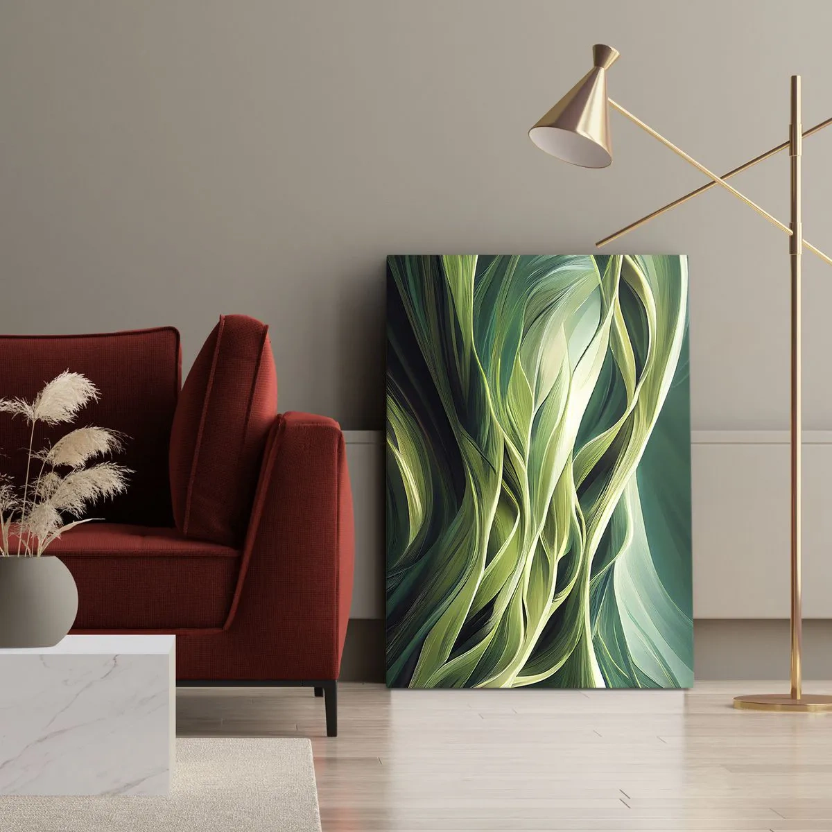 Canvas picture - Abstract Playing Green - 55x100 cm