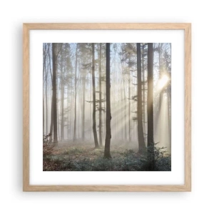 Poster in light oak frame - Fog Has Woken up Too - 40x40 cm