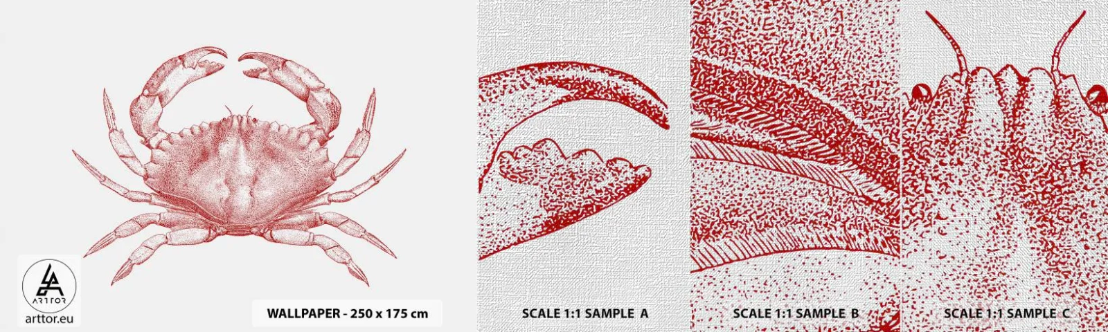 Photo Wallpaper Sample Premium Canvas - Crab Like No Other - Crab, Seafood, Shellfish - 100x30 cm