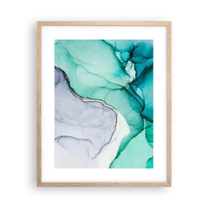 Poster in light oak frame - Study in Turquoise - 40x50 cm