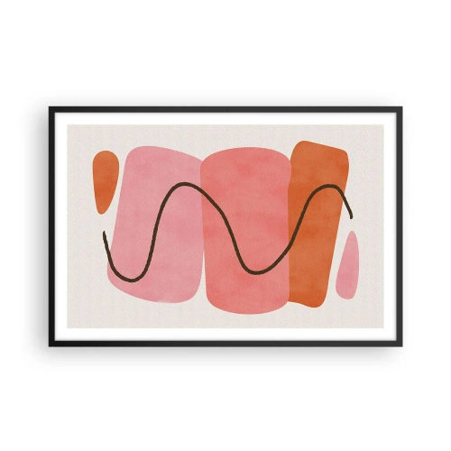 Poster in black frame - Gentle Movement of forms - 91x61 cm