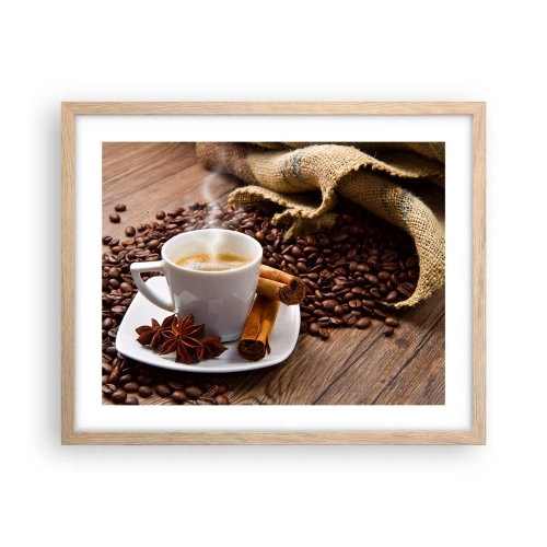 Poster in light oak frame - Spicy Flavour and Aroma - 50x40 cm