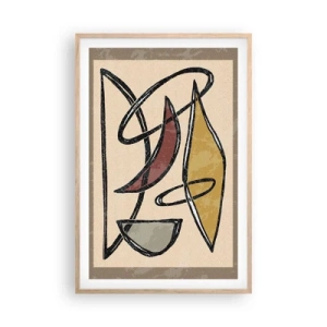 Poster in light oak frame - Composition - Arches and Ovals - 61x91 cm