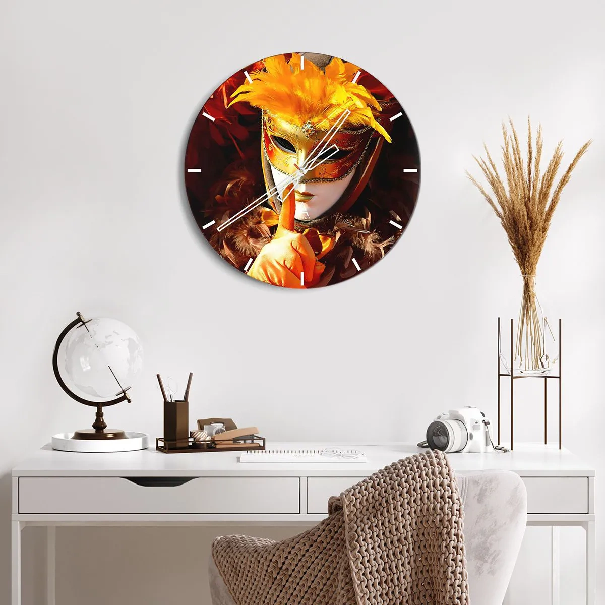 Wall clock - Clock on glass - Secret Is Part of the Game - 40x40 cm