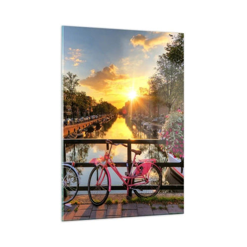 Glass picture - Spring Morning in Amsterdam - 50x70 cm
