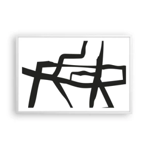 Poster in white frmae - Black and White Construction - 91x61 cm