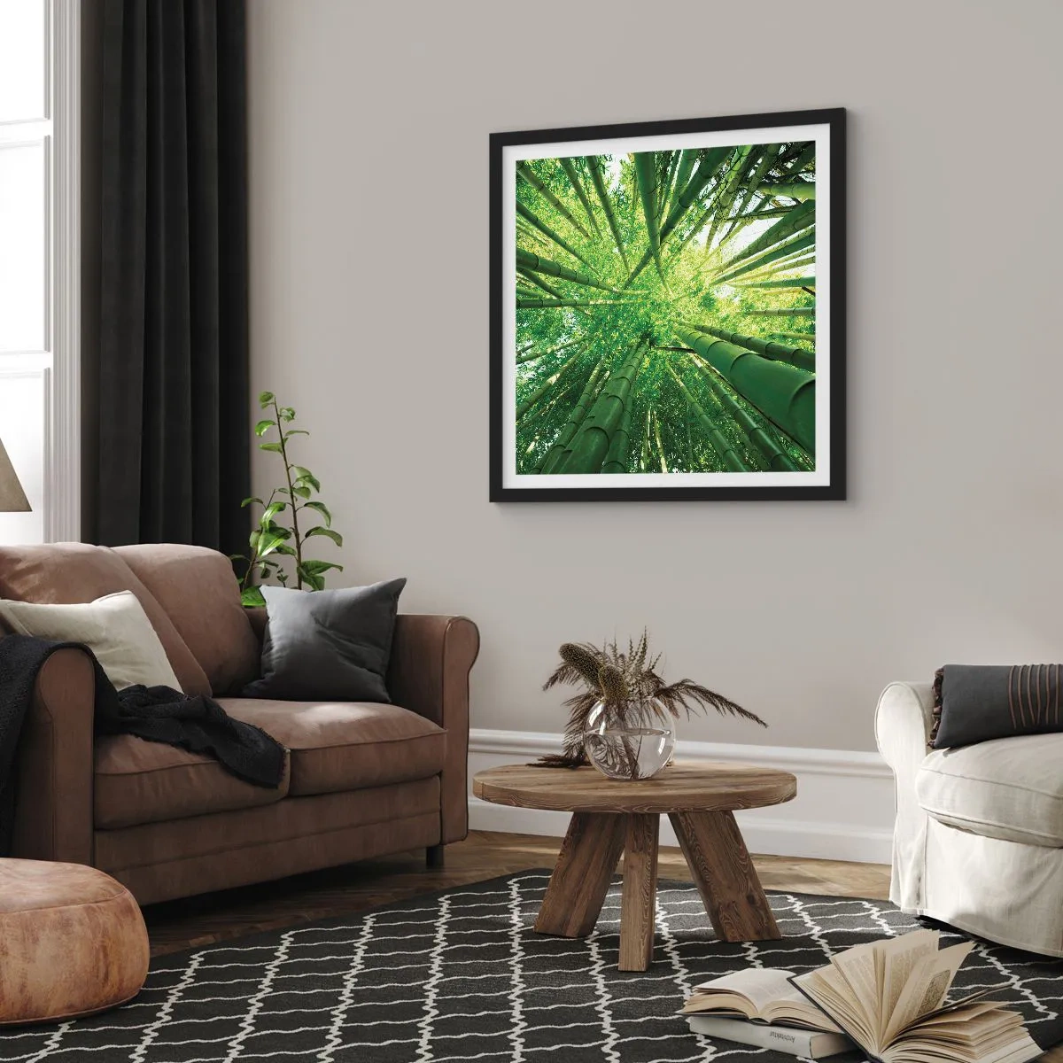 Poster in black frame - In a Bamboo Forest - 60x60 cm