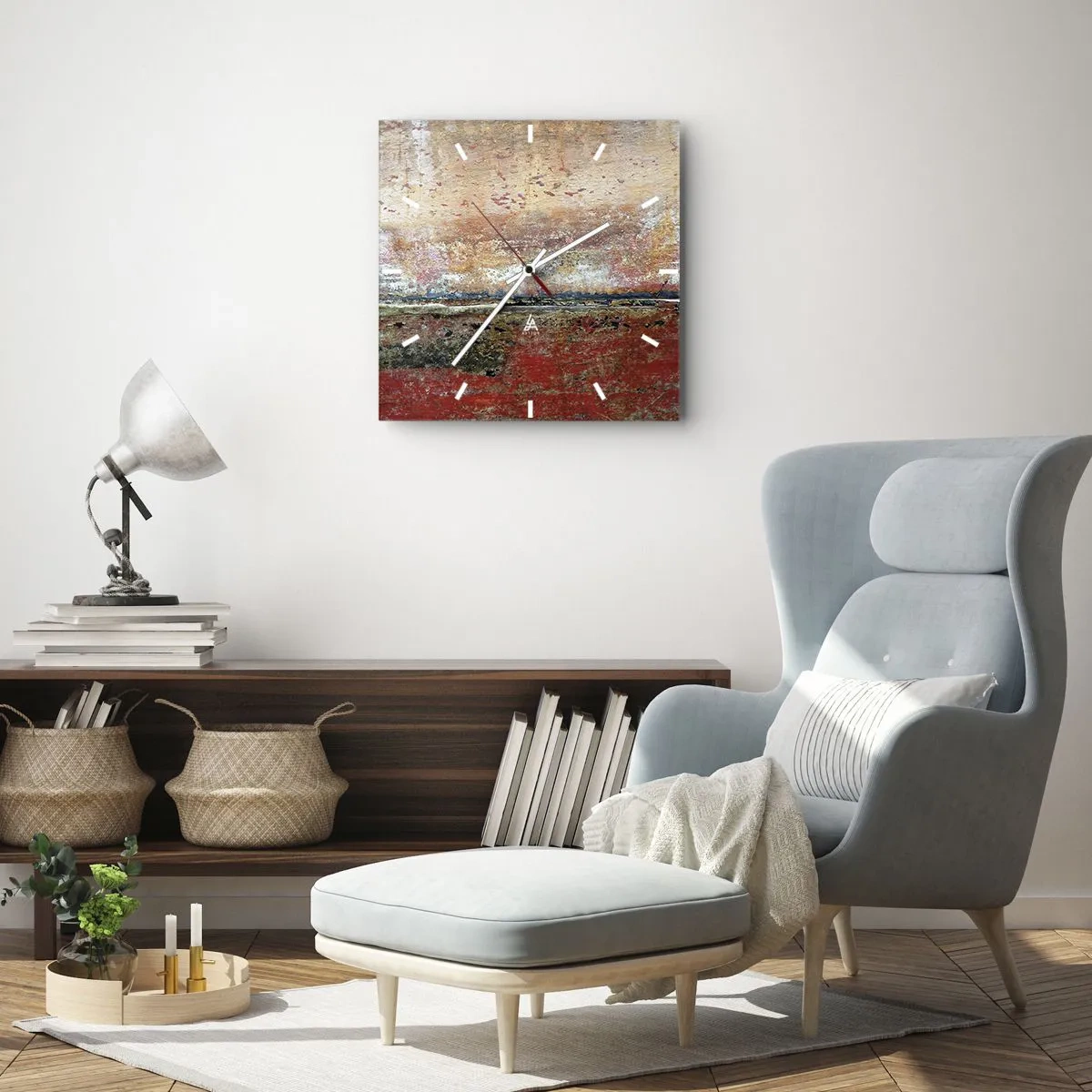 Wall clock - Clock on glass - Might Be the Sea - 40x40 cm