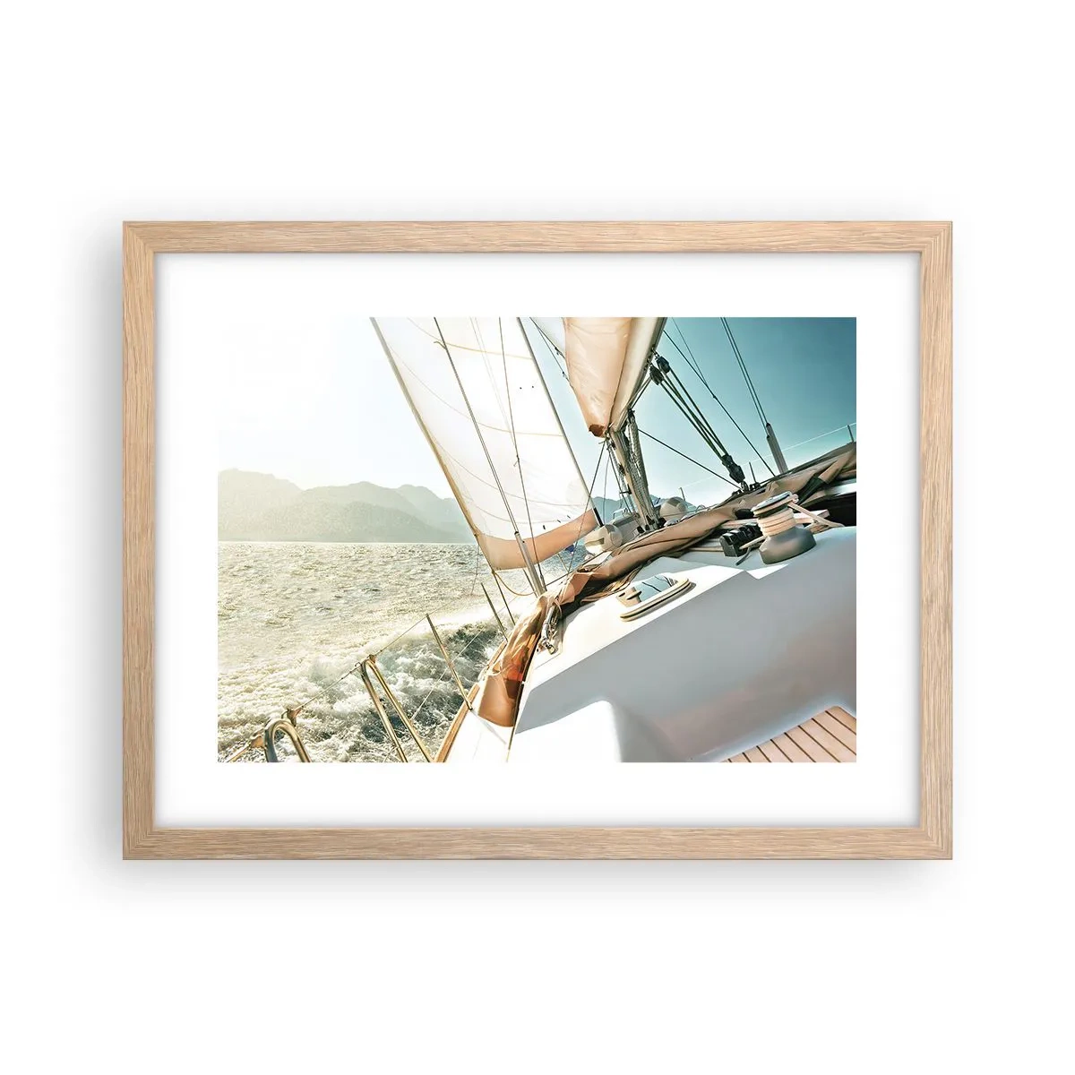 Poster in light oak frame - Full Sail - 40x30 cm