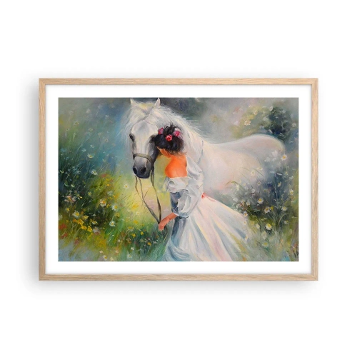 Poster in light oak frame - Like from a Beautiful Dream - 70x50 cm