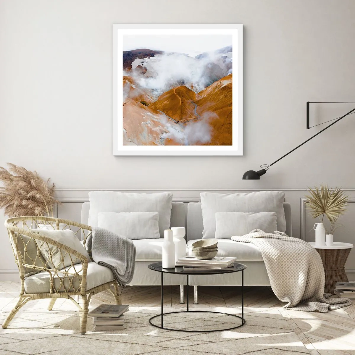 Poster in white frmae - Severe Beauty of Iceland - 50x50 cm