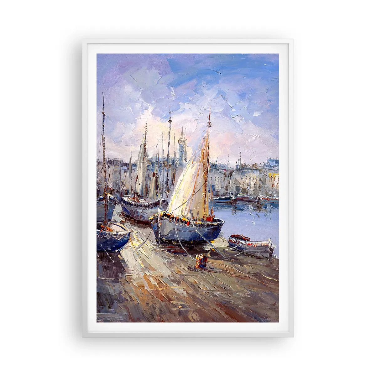 Poster in white frmae - Town by the Bay - 70x100 cm