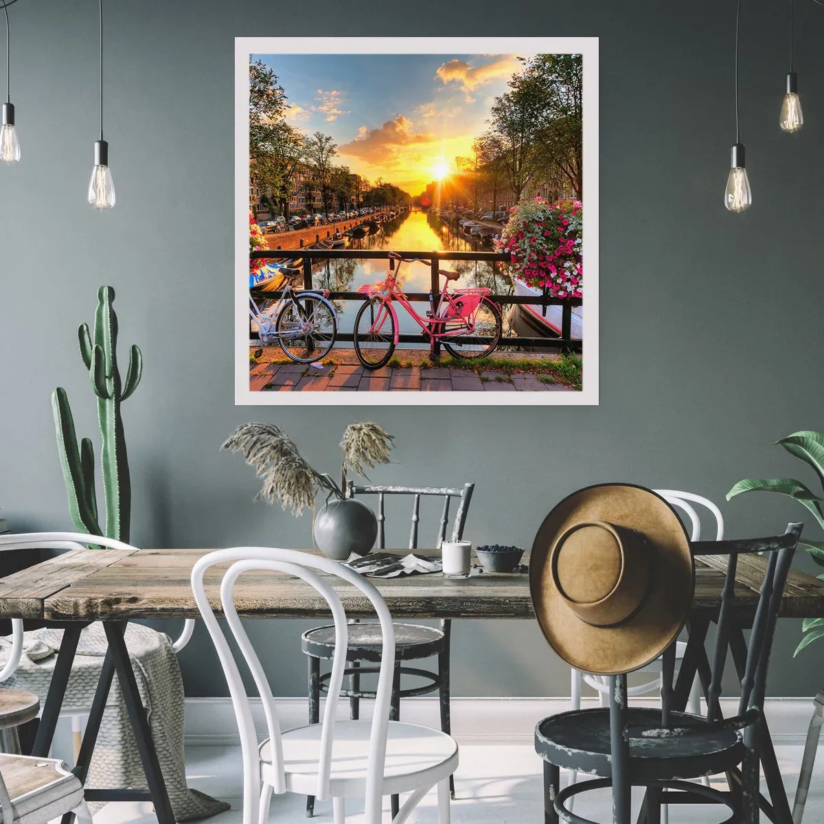 Poster - Spring Morning in Amsterdam - 60x60 cm