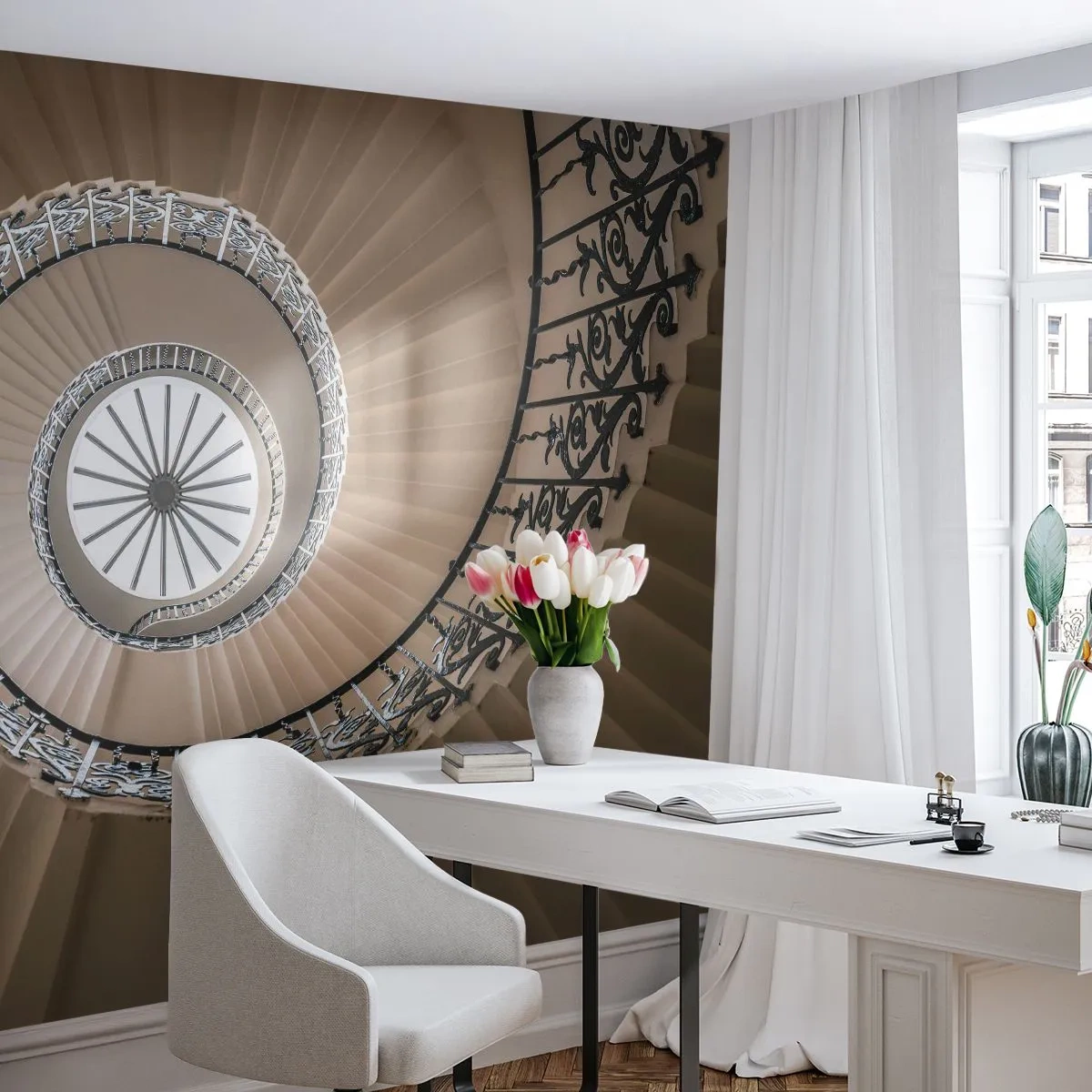 Photo Wallpaper Standard Eco - Inside the Shell - Stairs, Curly, Ornament - 500x350 cm