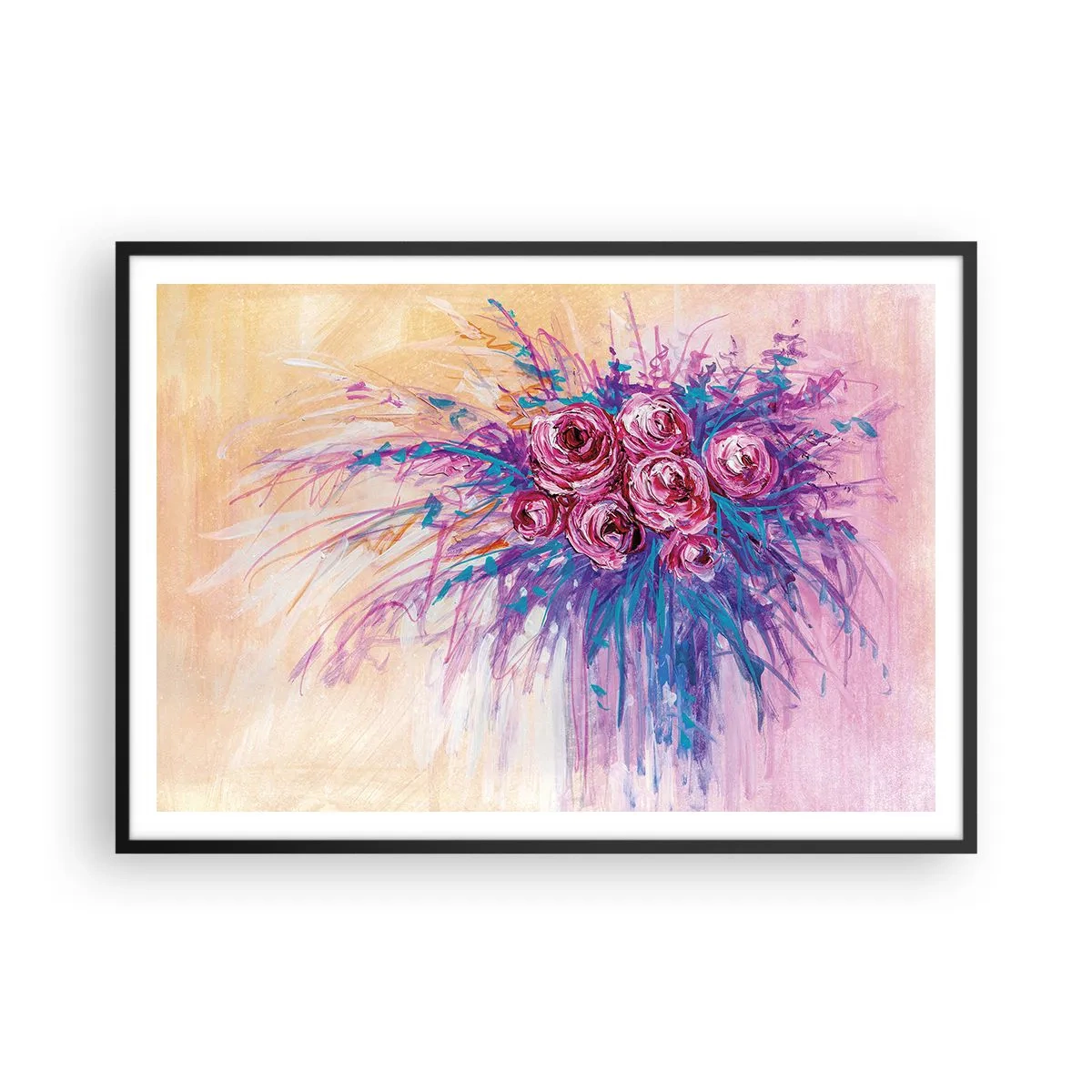 Poster in black frame - Rose Fountain - 100x70 cm