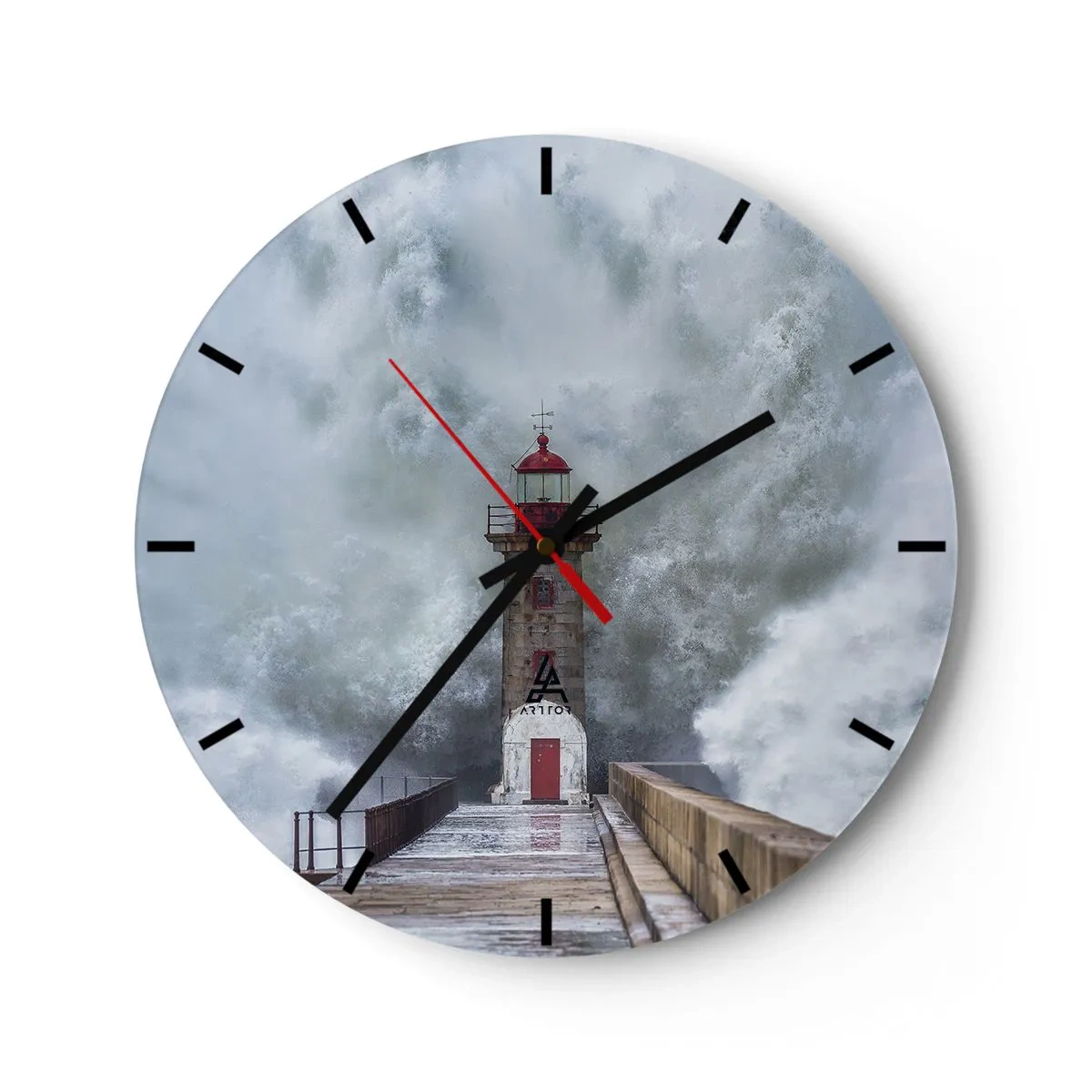 Wall clock - Clock on glass - Roar of Waters, Whirr of the Wind - 40x40 cm