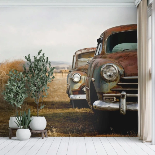 Photo Wallpaper Premium Sand - Deserved Break - Old car, Automotive, Vintage - 250x175 cm