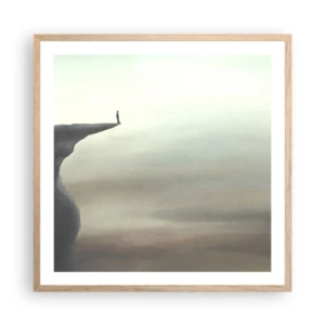 Poster in light oak frame - Upwards, Naturally! - 60x60 cm