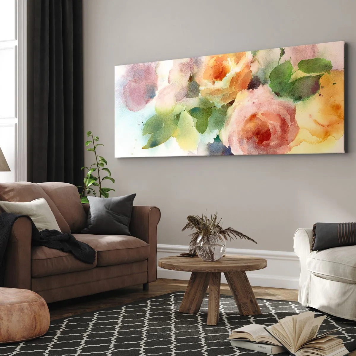 Canvas picture - Delicate Like Watercolour - 90x30 cm