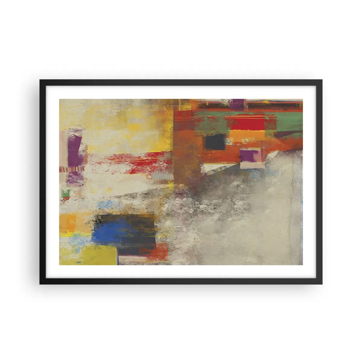 Poster in black frame - Geometry of Colours - 70x50 cm
