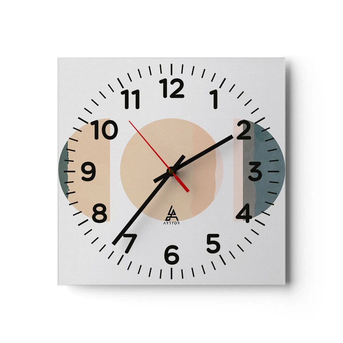 Wall clock - Clock on glass - Wheel after a Wheel - 30x30 cm
