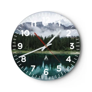 Wall clock - Clock on glass - Quiet Please, Let's Not Wake Up Still Waters - 40x40 cm