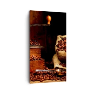Canvas picture - Still Life with Coffee Grains and a Grinder - 45x80 cm