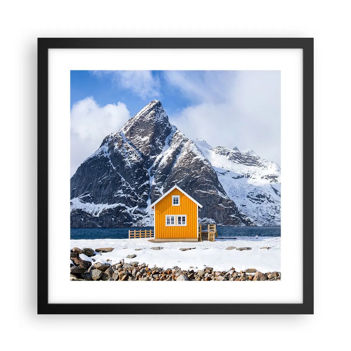 Poster in black frame - Scandinavian Holiday - 40x40 cm