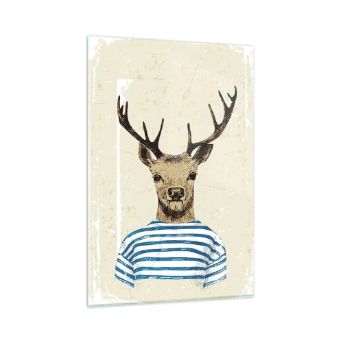Glass picture - Becaue I Like Striped T-Shirts - 80x120 cm