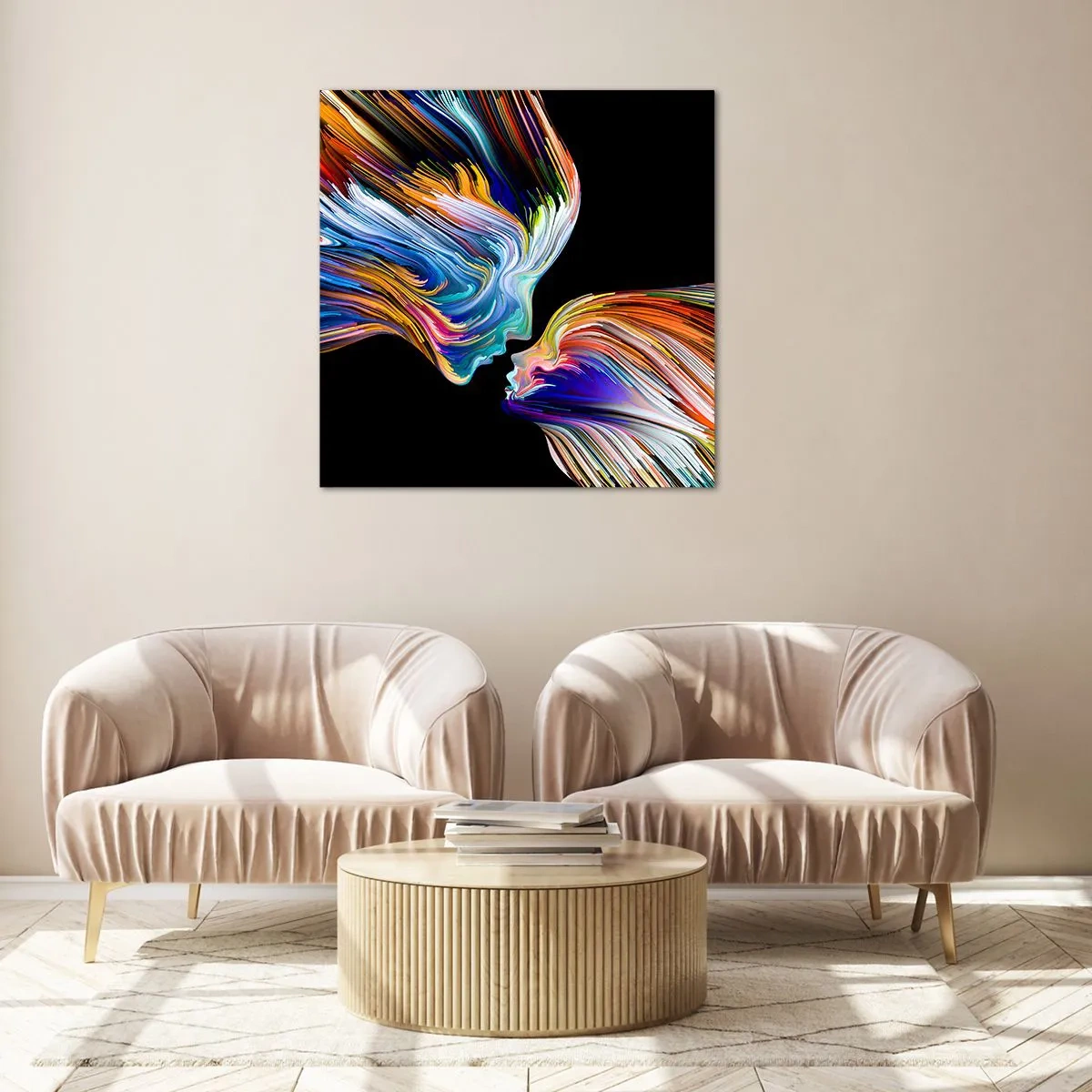 Glass picture - Fusion of Energy and Light - 70x70 cm