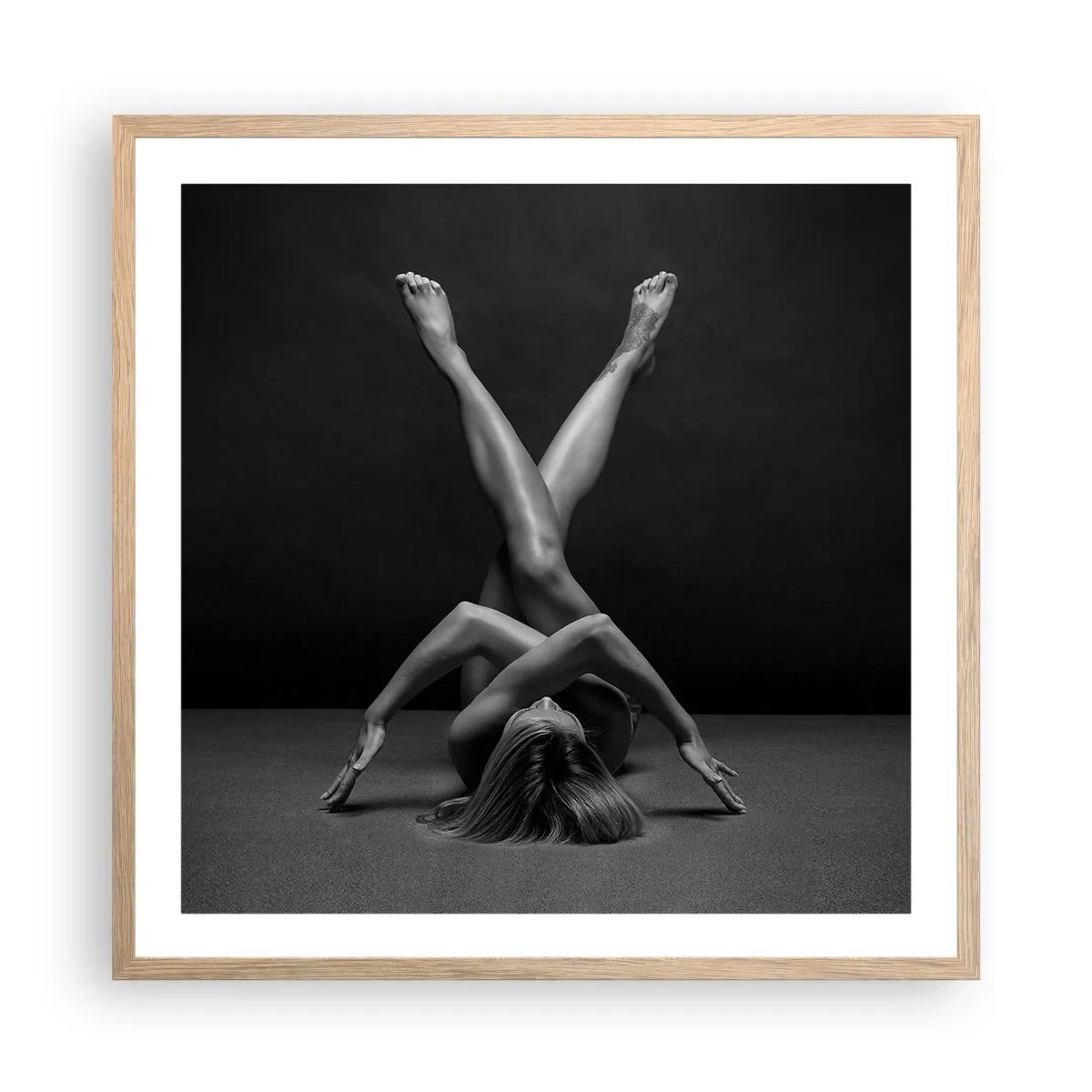 Poster in light oak frame - Geometry of Nakedness - 60x60 cm