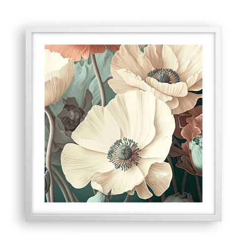 Poster in white frmae - Whisper of the Poppies - 50x50 cm