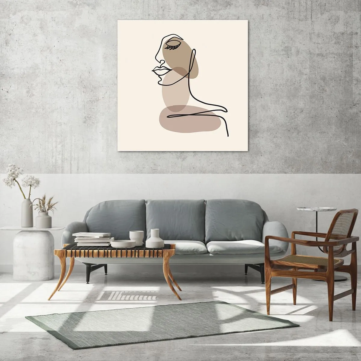 Glass picture - Listening to Herself - 30x30 cm