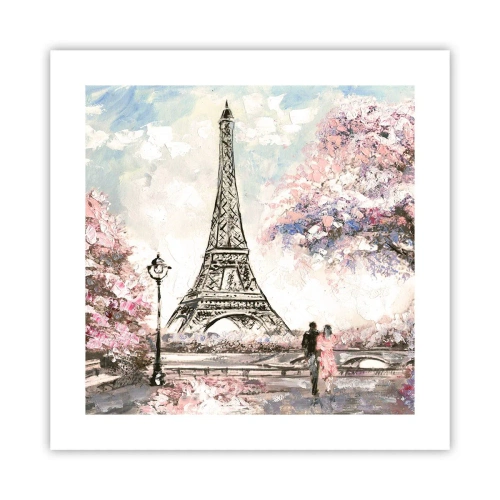 Poster - April Walk in Paris - 40x40 cm