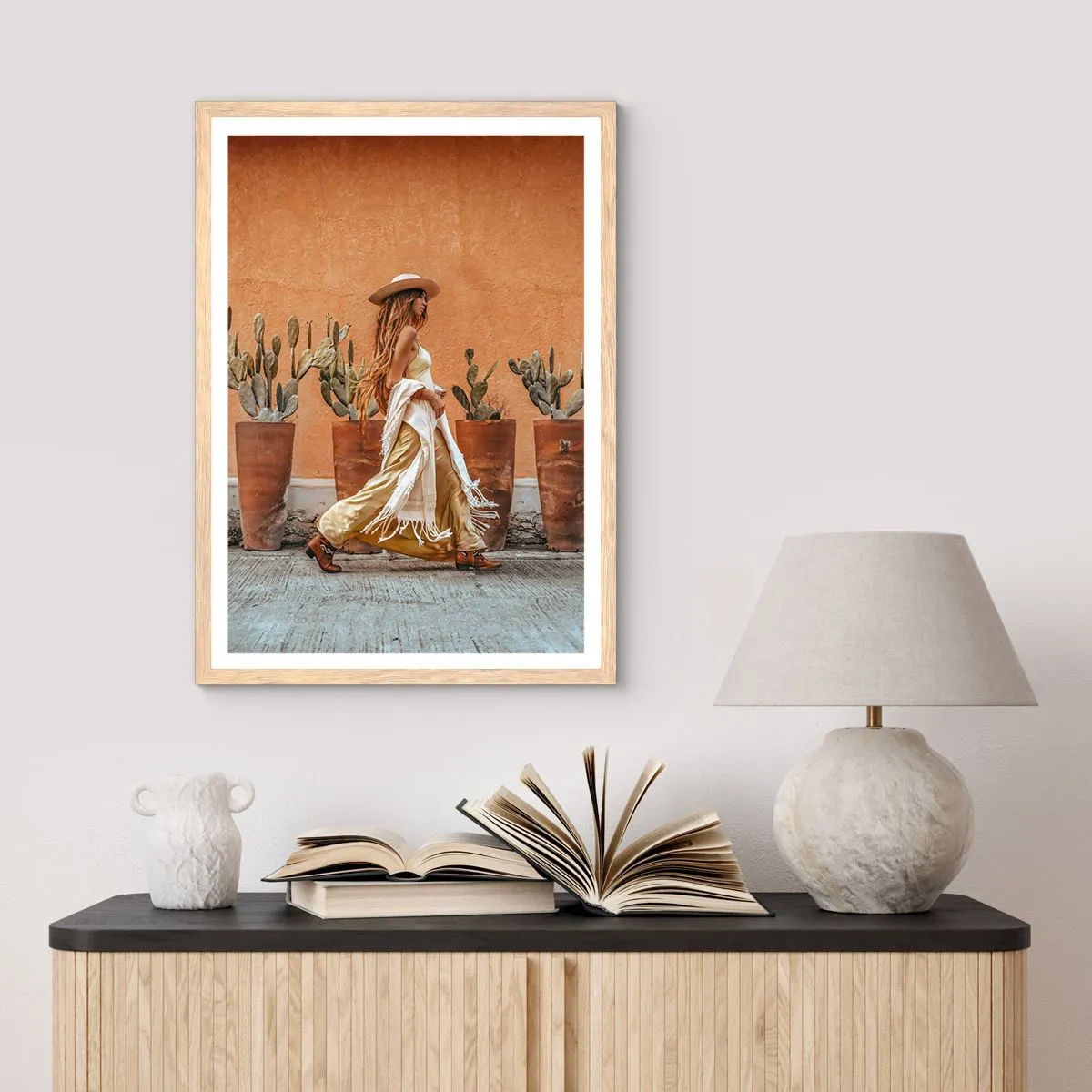 Poster in light oak frame - Hippie Style - 40x50 cm