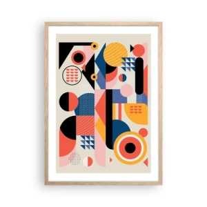 Poster in light oak frame - Composition: Have Fun - 50x70 cm