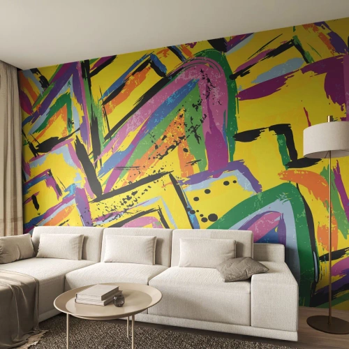 Photo Wallpaper Premium Canvas - Screaming from Joy - Abstraction, Piece, Painting - 350x256 cm