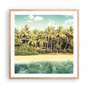 Poster in light oak frame - How about Here? - 60x60 cm