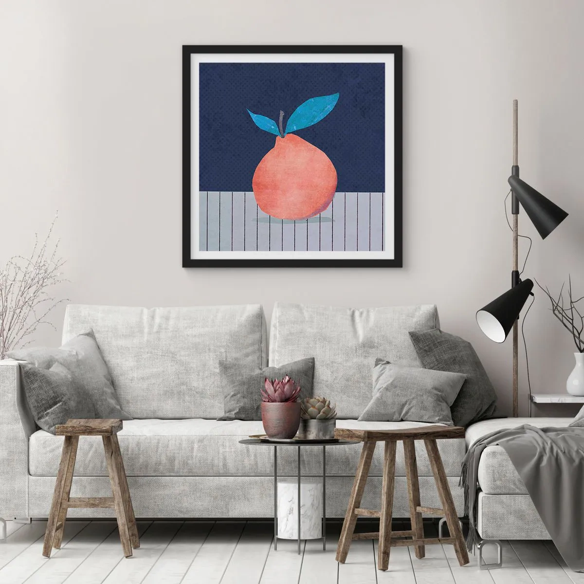 Poster in black frame - Convexity and Plane - 50x50 cm