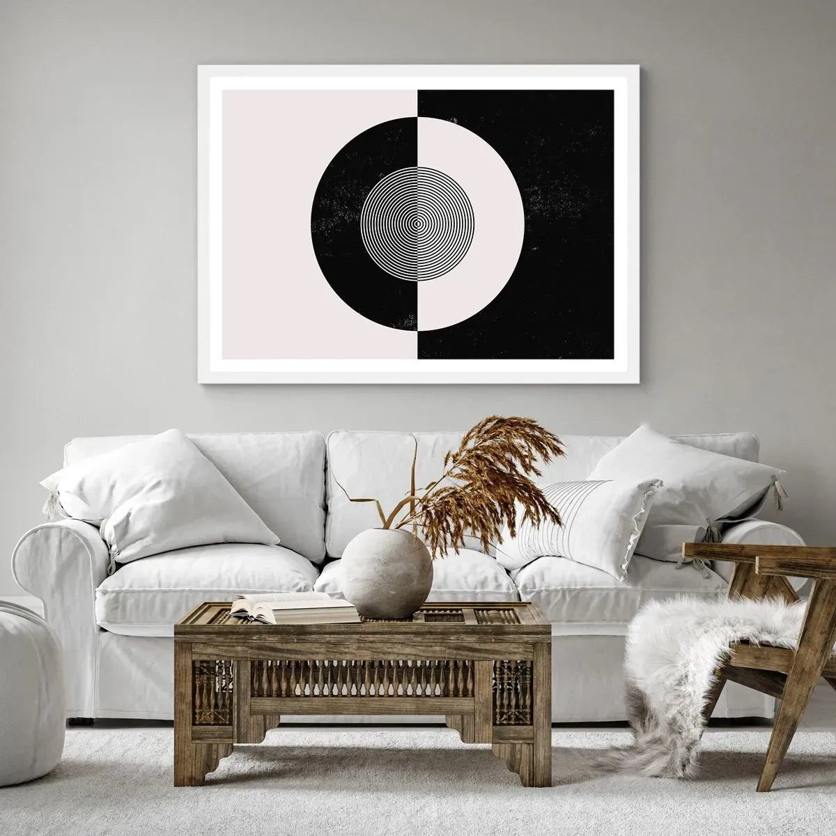 Poster in white frmae - Harmony in Black and White - 70x50 cm