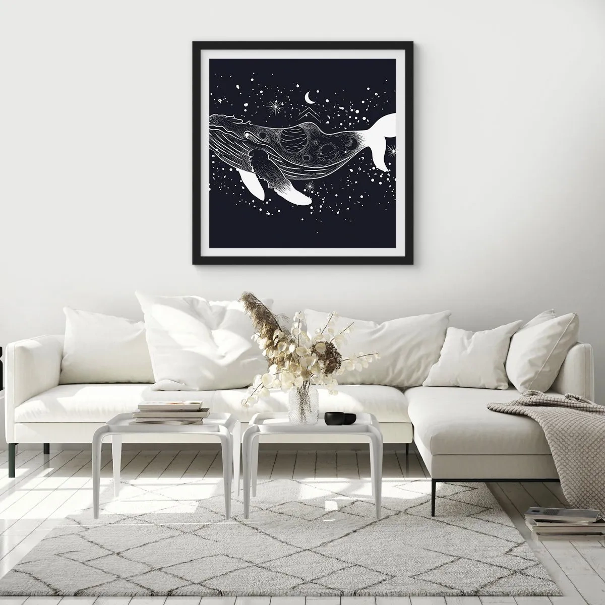 Poster in black frame - In the Ocean of Universe - 50x50 cm