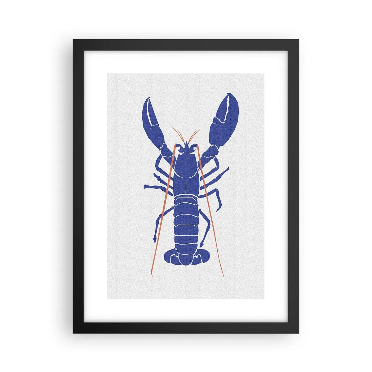 Poster in black frame - Exquisite Lobster in Navy Blue - 30x40 cm