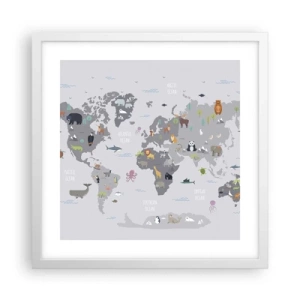 Poster in white frmae - Tell Me Where You Are From - 40x40 cm