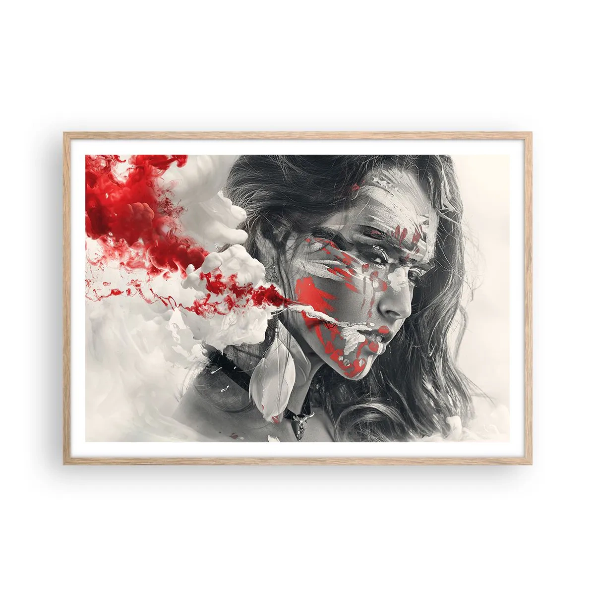 Poster in light oak frame - Smoke of Absurdity - 100x70 cm