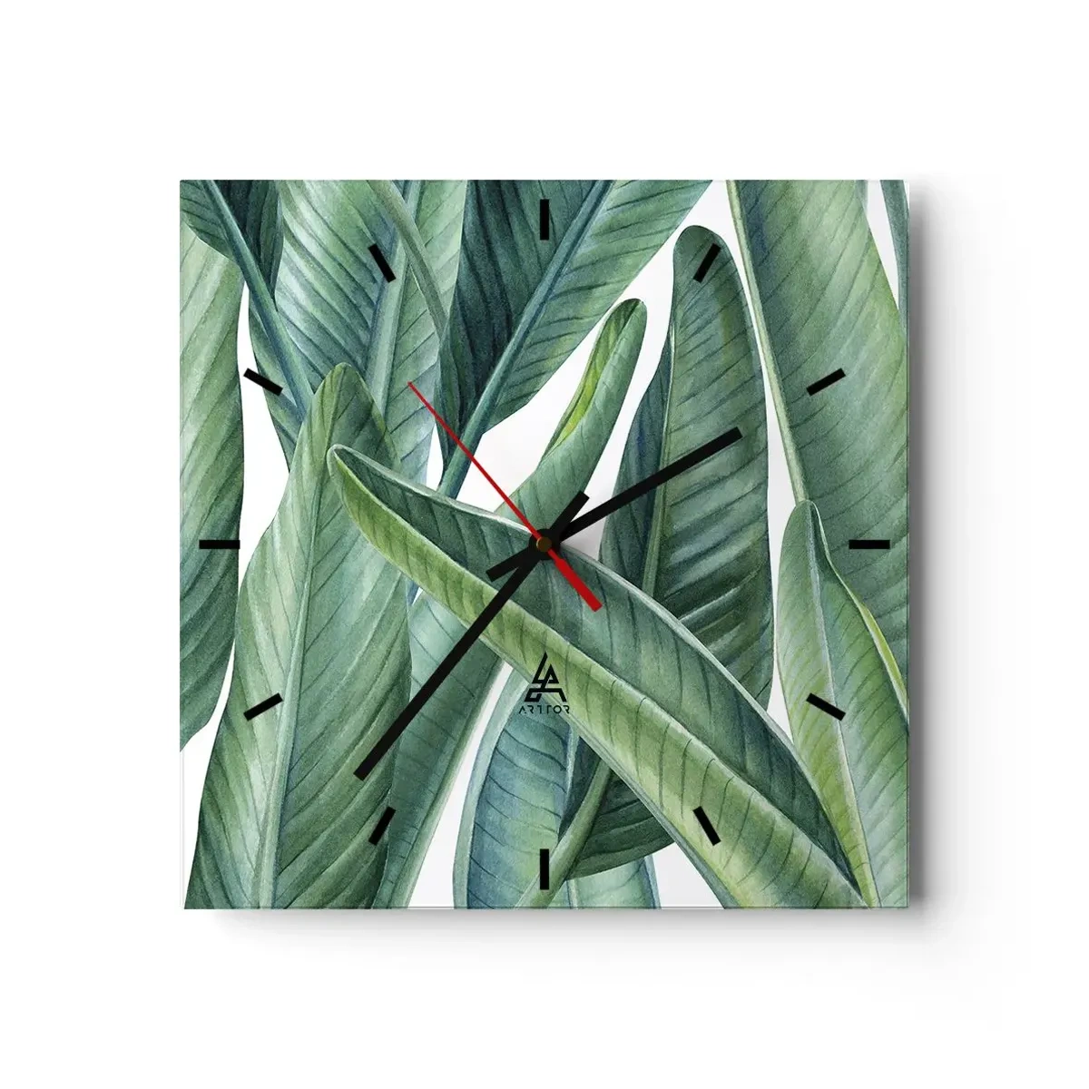 Wall clock - Clock on glass - Only Green Itself - 40x40 cm