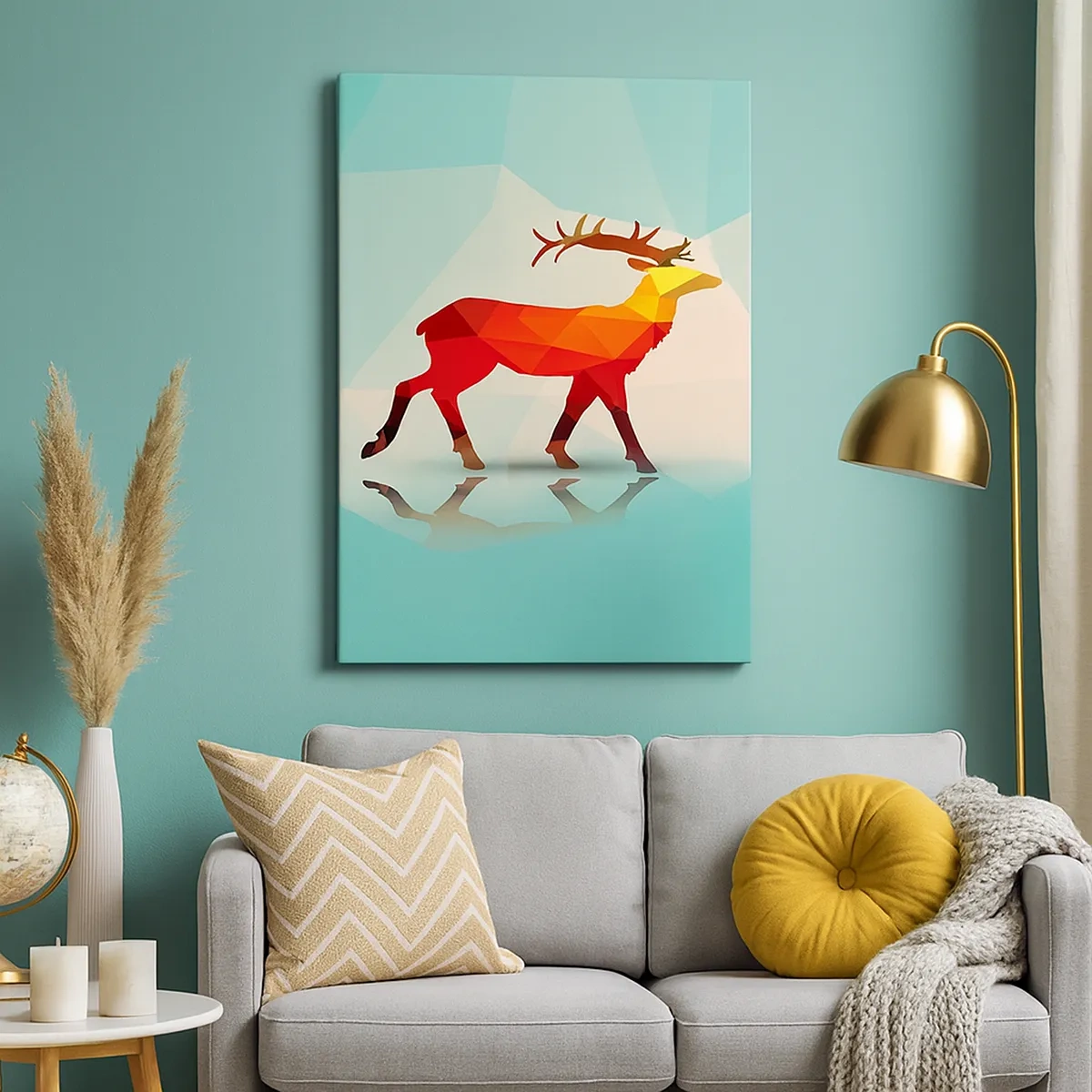 Canvas picture - Geometrical Deer - 50x70 cm